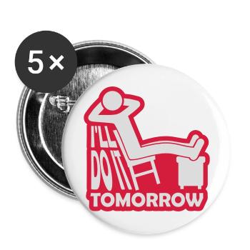 Citation de Do It Tomorrow - Lot de 5 grands badges (56 mm) - blanc - Devant