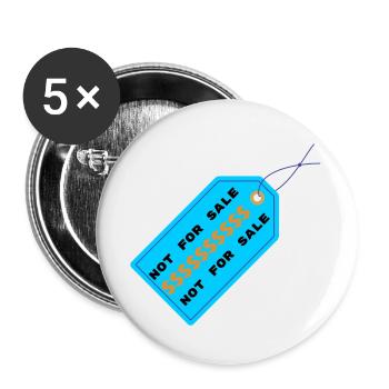 Nicht Zum Verkauf Preisschild - Buttons groß 56 mm (5er Pack) - Weiß - Vorne
