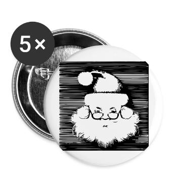 Christmas Hat Santa Claus Christmas 6 - Buttons large 2.2''/56 mm (5-pack) - white - Front