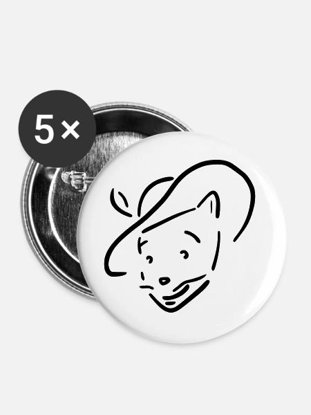 Der gestiefelte Kater - Buttons groß 56 mm (5er Pack) - Weiß