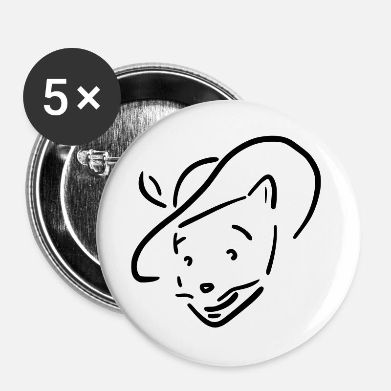 Puss in Boots - Buttons large 2.2''/56 mm (5-pack) - white
