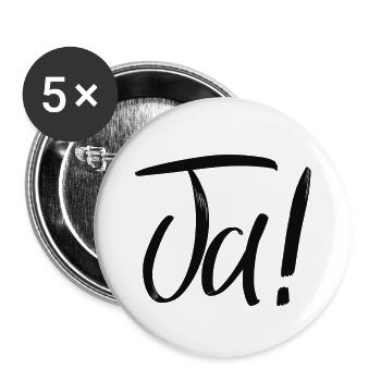 Ja! - Buttons groß 56 mm (5er Pack) - Weiß - Vorne