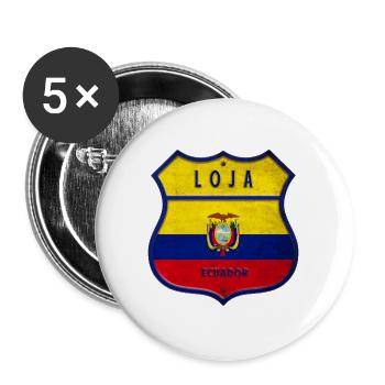 Loja Ecuador coat of arms flag design - Buttons large 2.2''/56 mm (5-pack) - white - Front
