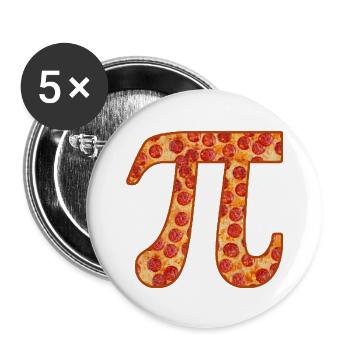 Pizza Pi Day Back to School - Buttons large 2.2''/56 mm (5-pack) - white - Front