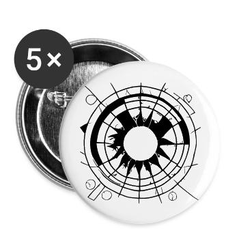 Sun Moon Mosaic Astrology Symbol Vector 4 - Buttons large 2.2''/56 mm (5-pack) - white - Front