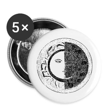 Sun Moon Mosaic Astrology mystical symbol 1 - Buttons large 2.2''/56 mm (5-pack) - white - Front
