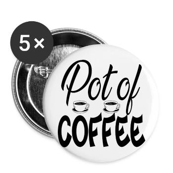 Pot of Coffee - Buttons large 2.2''/56 mm (5-pack) - white - Front