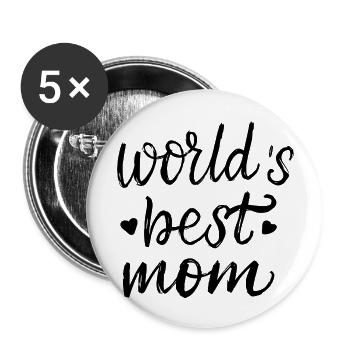 Best mom 25 - Buttons groß 56 mm (5er Pack) - Weiß - Vorne