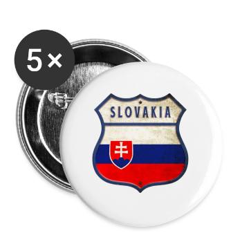 Slovakia flag coat of arms design - Buttons large 2.2''/56 mm (5-pack) - white - Front