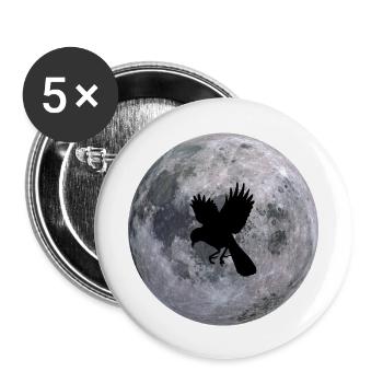 birdsky - Buttons groß 56 mm (5er Pack) - Weiß - Vorne