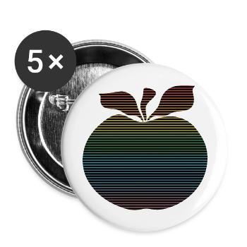 Pomme - Lot de 5 grands badges (56 mm) - blanc - Devant