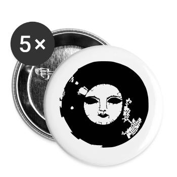 Sun Moon Mosaic Astrology Symbol Vector 06 - Buttons large 2.2''/56 mm (5-pack) - white - Front