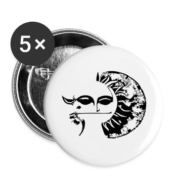 Sun Moon Mosaic Astrology Symbol Vector 04 - Buttons large 2.2''/56 mm (5-pack) - white - Front