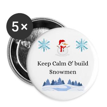 Build Snowmen - Buttons groß 56 mm (5er Pack) - Weiß - Vorne