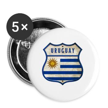 Uruguay flag coat of arms design - Buttons large 2.2''/56 mm (5-pack) - white - Front