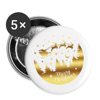 Merry Christmas Christmas xmas holiday winter santa nordic - Buttons large 2.2''/56 mm (5-pack) - white - Front