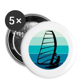 Windsurfen Windsurfen Windsurfer Surfen Wassersport - Buttons groß 56 mm (5er Pack) - Weiß - Vorne