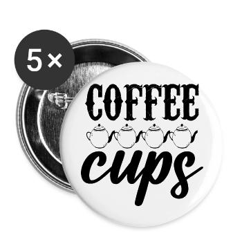 Coffee Cups - Buttons large 2.2''/56 mm (5-pack) - white - Front