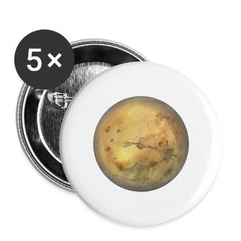 Planet Mars - Buttons groß 56 mm (5er Pack) - Weiß - Vorne