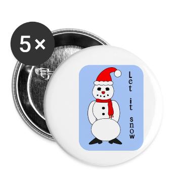 Laisser neiger - Lot de 5 grands badges (56 mm) - blanc - Devant
