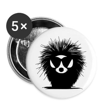 Porcupine Sunglasses Cute Animals Vector 19 - Buttons large 2.2''/56 mm (5-pack) - white - Front