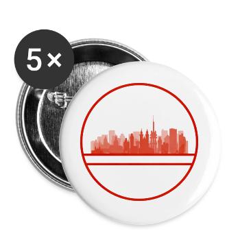 Praha Skyline Siegel - Buttons groß 56 mm (5er Pack) - Weiß - Vorne