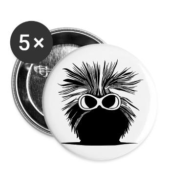 Porcupine Sunglasses Cute Animals Vector 11 - Buttons large 2.2''/56 mm (5-pack) - white - Front