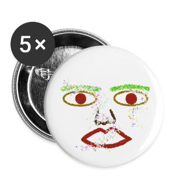 Les fleurs artificielles et les femmes - Lot de 5 grands badges (56 mm) - blanc - Devant