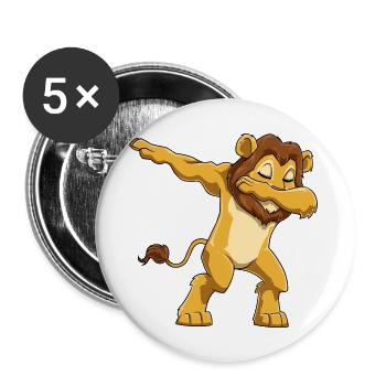 Dabbing Löwe Dab Tanzen Tanz - Buttons groß 56 mm (5er Pack) - Weiß - Vorne