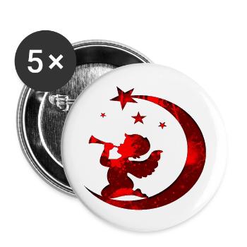 Frohe Weihnachten Weihnachten Weihnachten Urlaub Winter Santa Nordic - Buttons groß 56 mm (5er Pack) - Weiß - Vorne