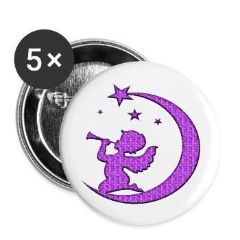 Joyeux Noël Noël Noël vacances hiver santa nordique - Lot de 5 grands badges (56 mm) - blanc - Devant