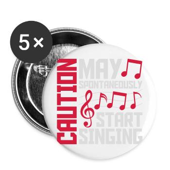 may spontaneously start singing - Buttons large 2.2''/56 mm (5-pack) - white - Front