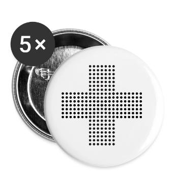 Kreuzpunkte - Buttons groß 56 mm (5er Pack) - Weiß - Vorne