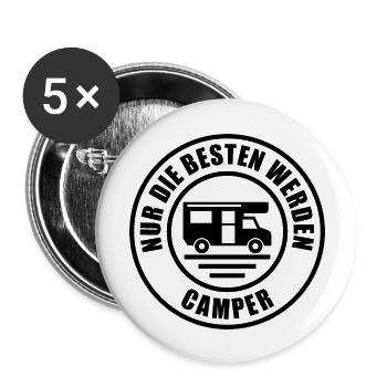 Camper - Buttons groß 56 mm (5er Pack) - Weiß - Vorne
