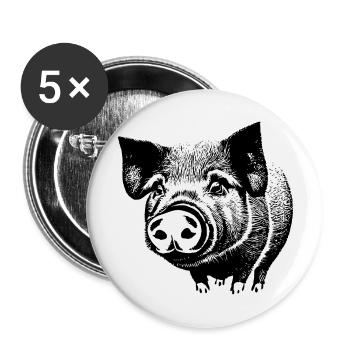 pig sweet pigs pigs animal animals 9 - Buttons large 2.2''/56 mm (5-pack) - white - Front