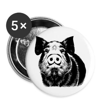 pig sweet pigs pigs animal animals 2 - Buttons large 2.2''/56 mm (5-pack) - white - Front