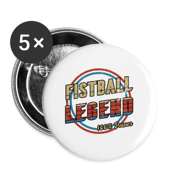 Faustball Legende - Buttons groß 56 mm (5er Pack) - Weiß - Vorne