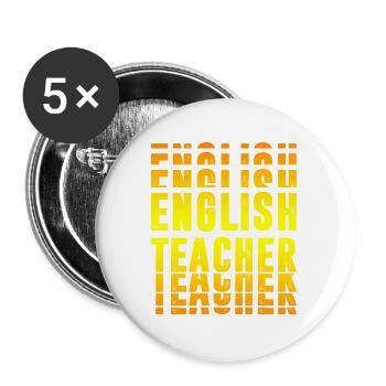 English teacher design - Buttons large 2.2''/56 mm (5-pack) - white - Front
