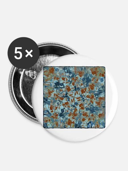 Abstraktes Camouflage Muster - Buttons groß 56 mm (5er Pack) - Weiß