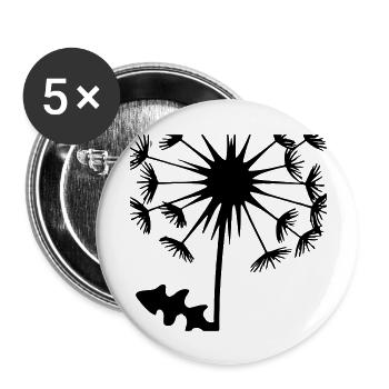Pusteblume Löwenzahn Geschenkidee - Buttons groß 56 mm (5er Pack) - Weiß - Vorne