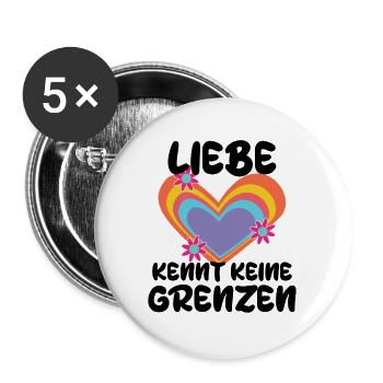 Gleichberechtigung Lgbt beziehung Herz Statement - Buttons groß 56 mm (5er Pack) - Weiß - Vorne