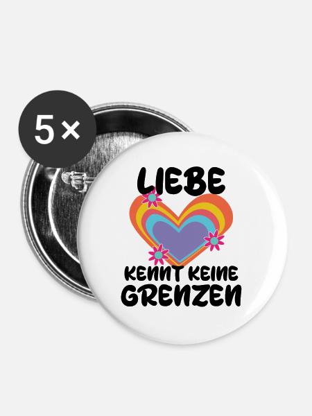 Gleichberechtigung Lgbt beziehung Herz Statement - Buttons groß 56 mm (5er Pack) - Weiß