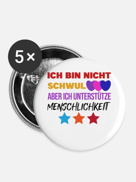 Lesbisch Lgbt Gleichberechtigung Statement Herz - Buttons groß 56 mm (5er Pack) - Weiß