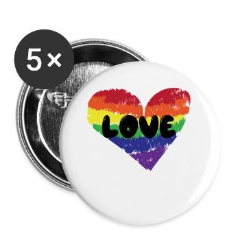 Heart Love Lgbt Relationship Saying Homosexual - Buttons large 2.2''/56 mm (5-pack) - white - Front
