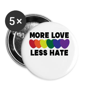 Homo Heart Lgbt Sexuality Statement Relationship - Buttons large 2.2''/56 mm (5-pack) - white - Front