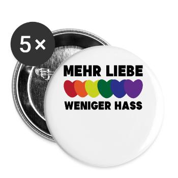 Lgbt Gleichberechtigung Statement Homosexuell Herz - Buttons groß 56 mm (5er Pack) - Weiß - Vorne