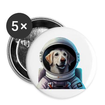 Labrador Astronaut Dog Astronaut Space - Buttons large 2.2''/56 mm (5-pack) - white - Front