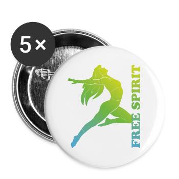 Free Spirit - Buttons groß 56 mm (5er Pack) - Weiß - Vorne