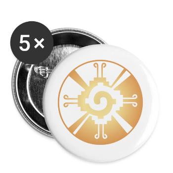 Galactic Butterfly Hunab Ku - aztec symbol - Buttons large 2.2''/56 mm (5-pack) - white - Front