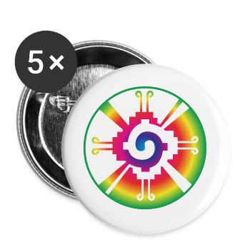 Galactic Butterfly Hunab Ku - aztec symbol - Buttons large 2.2''/56 mm (5-pack) - white - Front